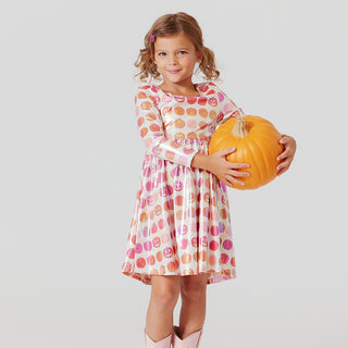 Girls Lame Steph Dress - Pumpkins