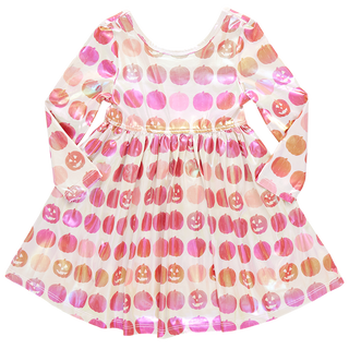 Girls Lame Steph Dress - Pumpkins