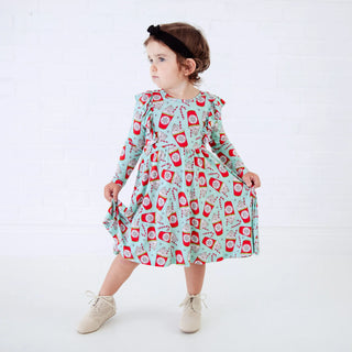 A Cup Of Cheer Long Sleeve Bamboo Twirler Dress