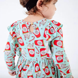 A Cup Of Cheer Long Sleeve Bamboo Twirler Dress