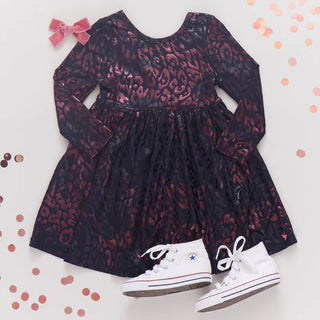 Girls Lame Steph Dress - Leopard Spots