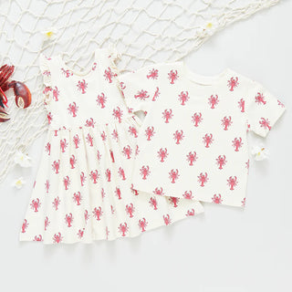 Girls Organic Kelsey Dress - Lobsters