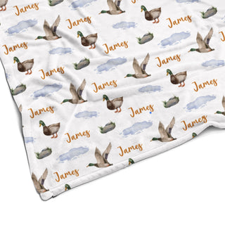 Sugar + Maple Plush Minky Fleece Personalized Blanket | Many Mallards
