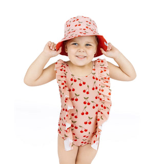Very Cherry Ruffle Front One Piece Girls Swimsuit