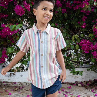 Boys Jack Shirt - Multi Vintage Stripe