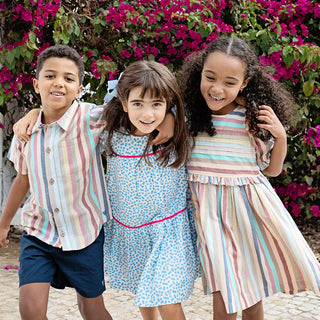 Girls Raquel Dress - Multi Vintage Stripe