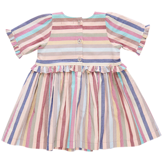 Girls Raquel Dress - Multi Vintage Stripe