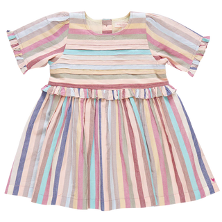 Girls Raquel Dress - Multi Vintage Stripe