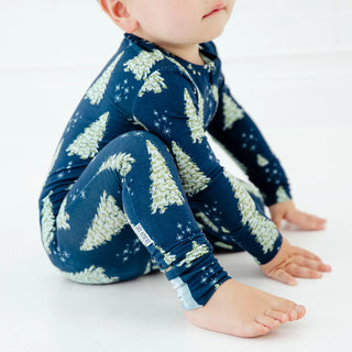 All Spruced Up Navy Bamboo Convertible Footie