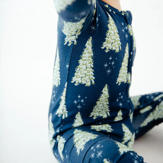 All Spruced Up Navy Bamboo Convertible Footie
