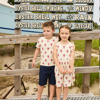 Girls Organic Kelsey Dress - Lobsters