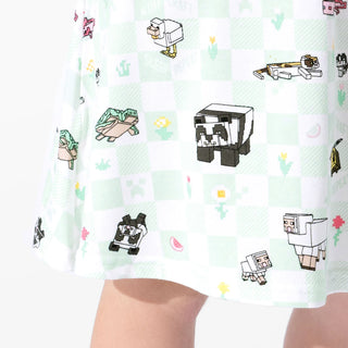 Minecraft Sleep Repeat Bamboo Girls' Short Sleeve Dress