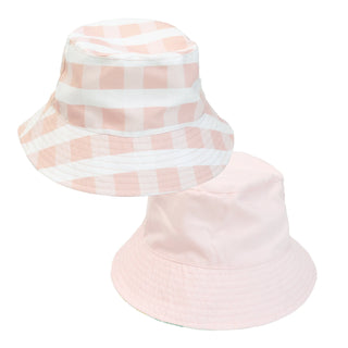 Pink Gingham Reversible Bucket Hat