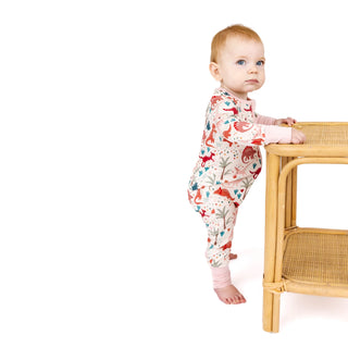 Lovasaurus Pink Valentine's Day Dinosaurs Bamboo Convertible Baby Pajamas