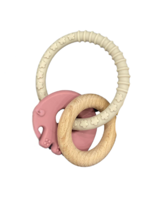 Pink Elephant Ring Teether – A Sensory Staple