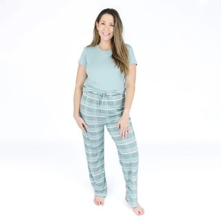 Blue Plaid Relaxed Bamboo Lounge Pajama Pants