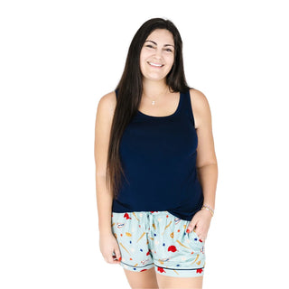 Play Ball Baseball Womens Bamboo Shorts