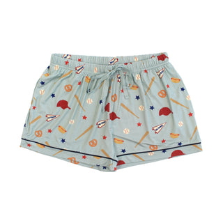 Play Ball Baseball Womens Bamboo Shorts