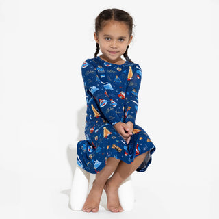 The Polar Express Bamboo Girls' Long Sleeve Dress