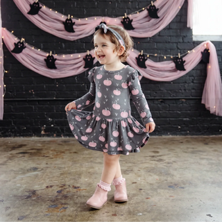 Pumpkin Spice and Everything Nice Long Sleeve Ruffle Romper