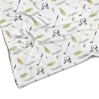 Sugar + Maple Plush Minky Fleece Personalized Blanket | Putter's Paradise