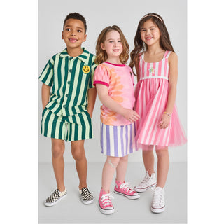 Purple Striped Terry Skort | Organic Cotton