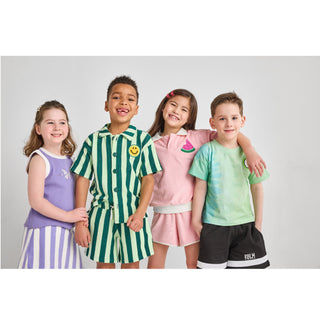 Purple Striped Terry Skort | Organic Cotton