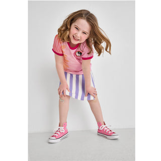 Purple Striped Terry Skort | Organic Cotton