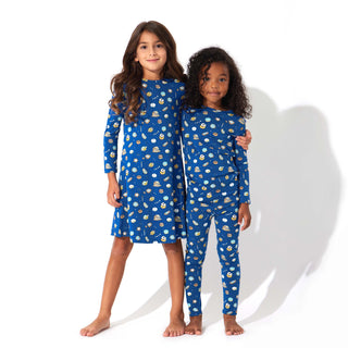 Bamboo Girls' Long Sleeve Dress Hanukkah Cookies