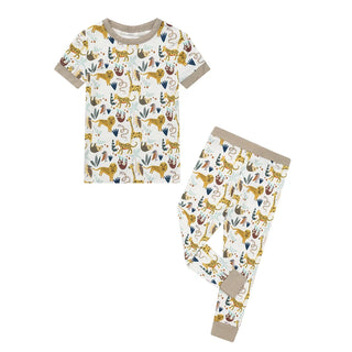 Jungle Friends Bamboo Two-Piece Kids Pajama Set – Short Sleeve Bamboo Pajamas