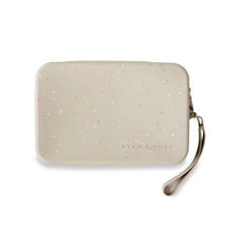 Wristlet Silicone Pouch Travertine