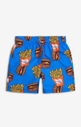 Mid Length Swim Trunks Burger & Fries