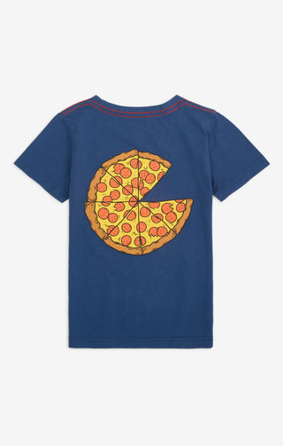 Graphic Short Sleeve Tee Dark Blue I Love Pizza