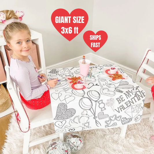 Valentines Coloring Tablecloth