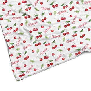 Sugar + Maple Plush Minky Fleece Personalized Blanket | Very Cherry