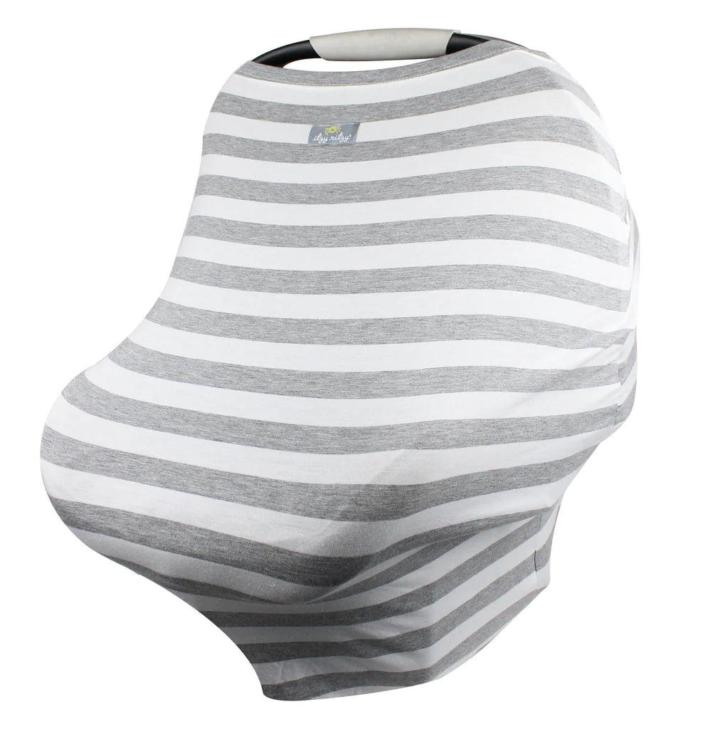 Itzy Ritzy Mom Boss® 4-in-1 Multi-Use Nursing Cover and Scarf: Heather Gray Stripe