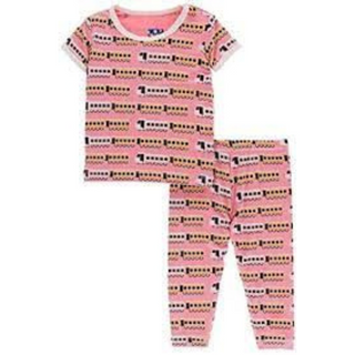 Bamboo Print Pajama Set: Desert Rose Indian Train