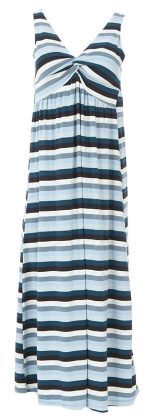 Bamboo Women's Print Simple Twist Nightgown: Meteorology Stripe