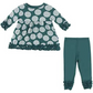 Kickee Pants Print Long Sleeve Babydoll Outfit Set: Ivy Mod Dot
