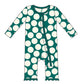 Bamboo Print Muffin Ruffle Coverall with Zipper: Ivy Mod Dot