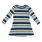 Kickee Pants Print Tee Shirt Dress: Meteorology Stripe