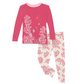 Kickee Pants Print Long Sleeve Pajama Set: Natural Coral