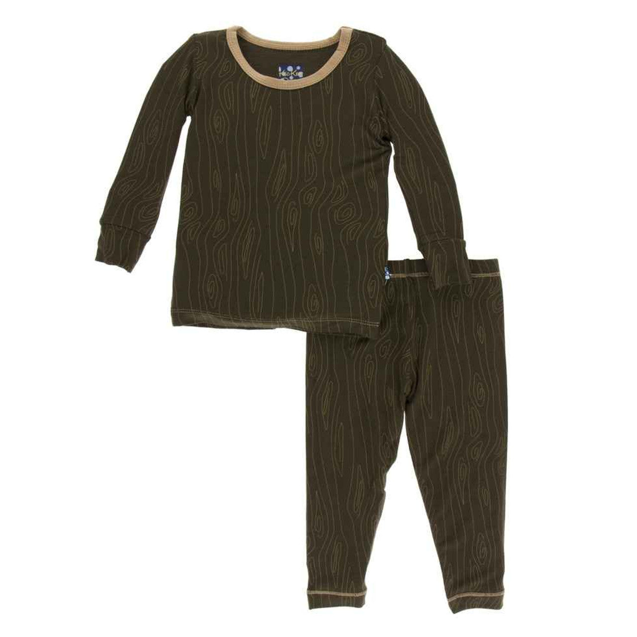 Kickee Pants Print Long Sleeve Pajama Set: Petrified Wood