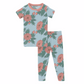 Bamboo Print Short Sleeve Pajama Set: Spring Sky Floral