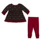 Kickee Pants Print Long Sleeve Babydoll Outfit Set: Umbrellas & Rain Clouds