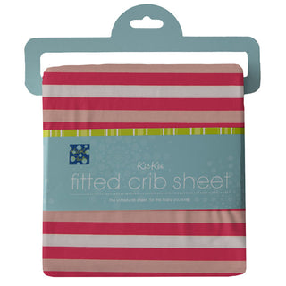 Print Fitted Crib Sheet: Hopscotch Stripe