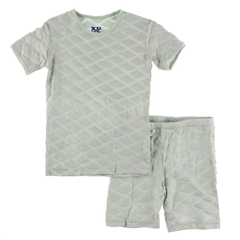 Kickee Pants Print Short Sleeve Pajama Set with Shorts: Iridescent Mermaid Scales