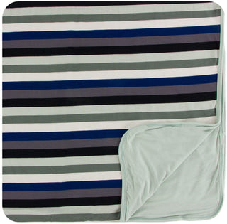 Bamboo Print Toddler Blanket: Zoology Stripe